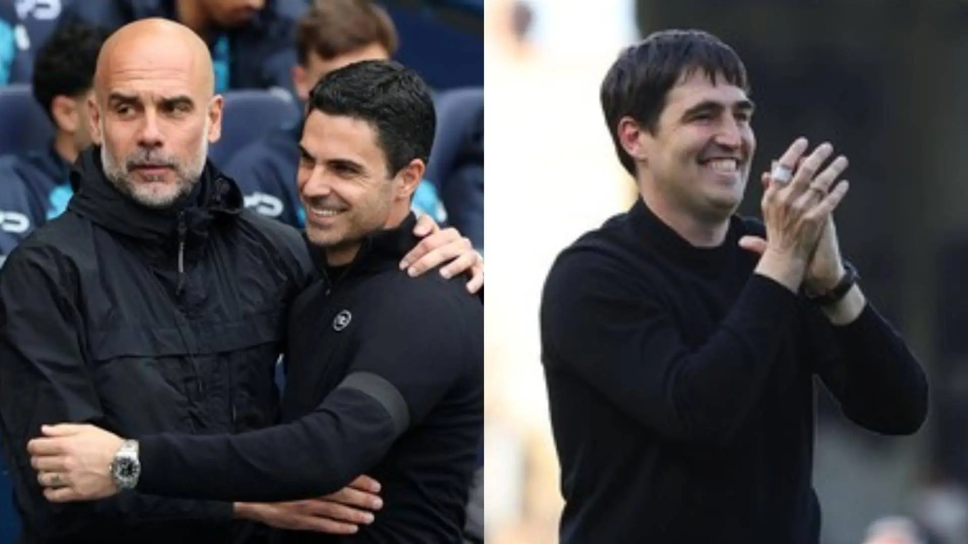 Iraola, Guardiola y Arteta