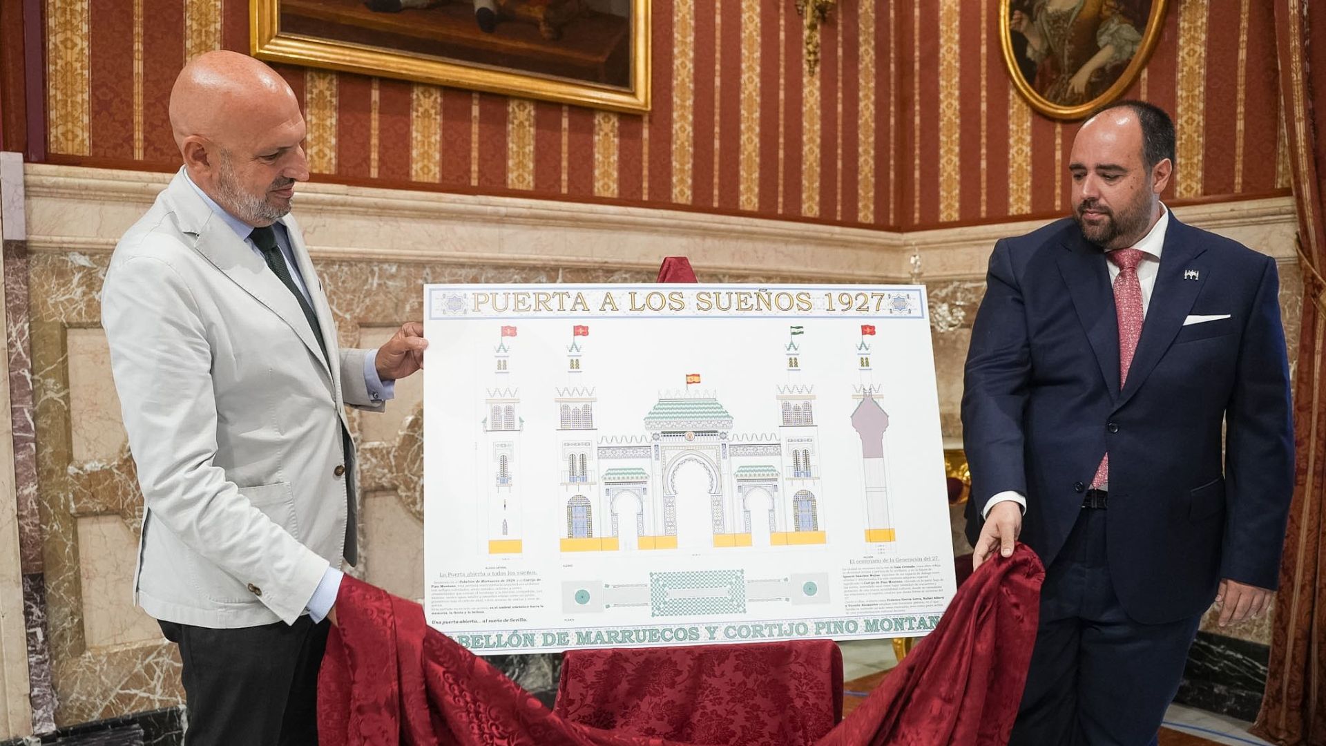 Manuel Alés y Hugo Montalbán presentan la portada de la Feria 2027.