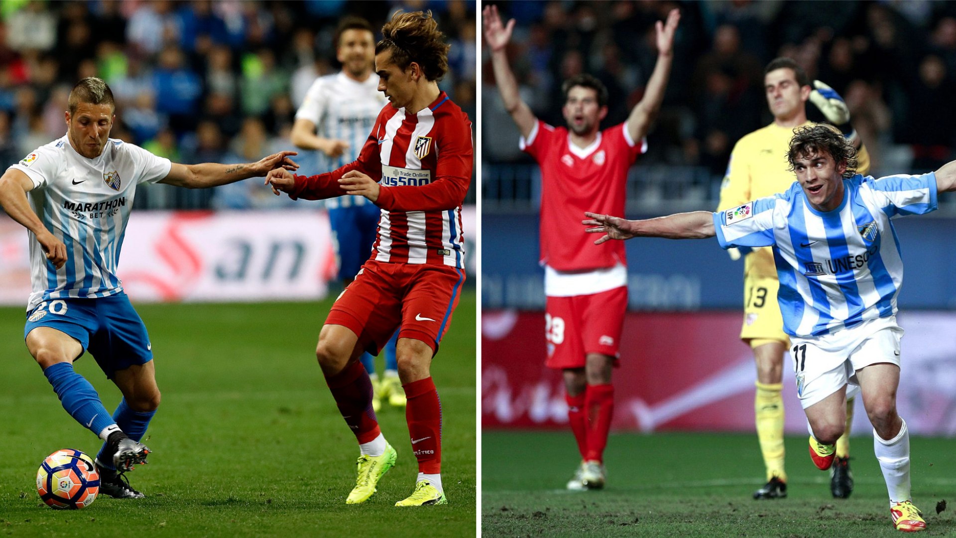 Partidos pasados entre Málaga y Atlético y Málaga y Sevilla