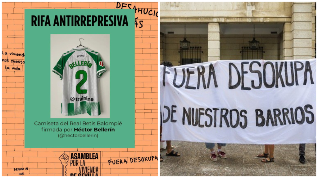 Bellerín dona una camiseta firmada del Betis para una «rifa antirrepresiva» de la Asamblea por la Vivienda de Sevilla