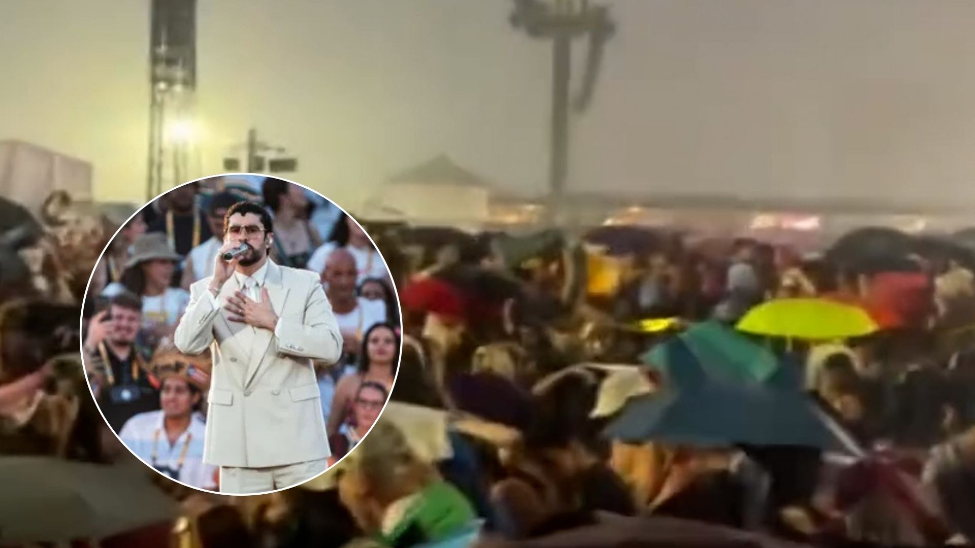 Una tormenta apaga a Bad Bunny: el concierto de Milán termina en evacuación masiva ante 80.000 fans