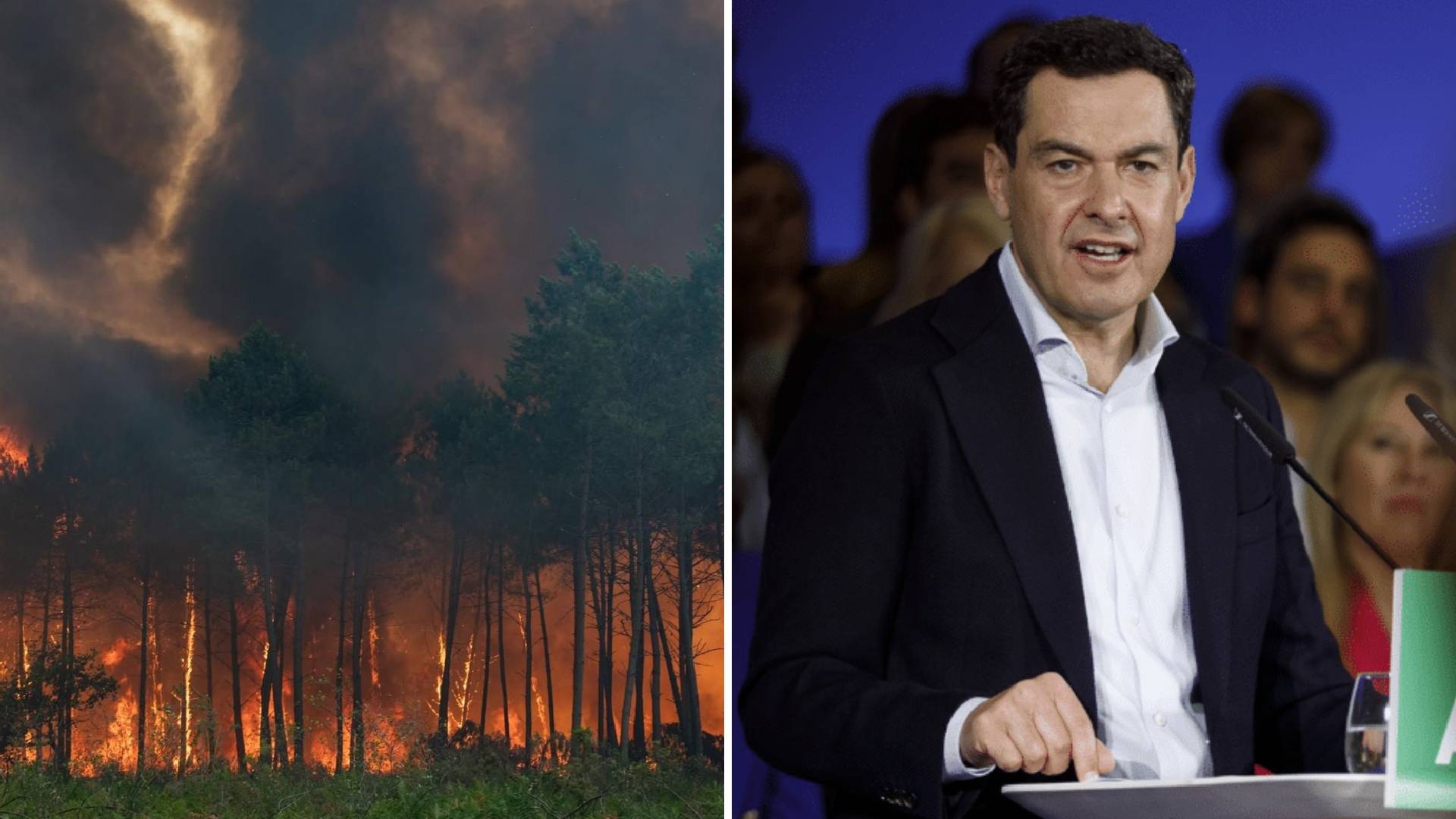 Moreno destaca el trabajo de bomberos del Infoca en Madrid y Toledo: «Andalucía arrima el hombro contra el fuego»