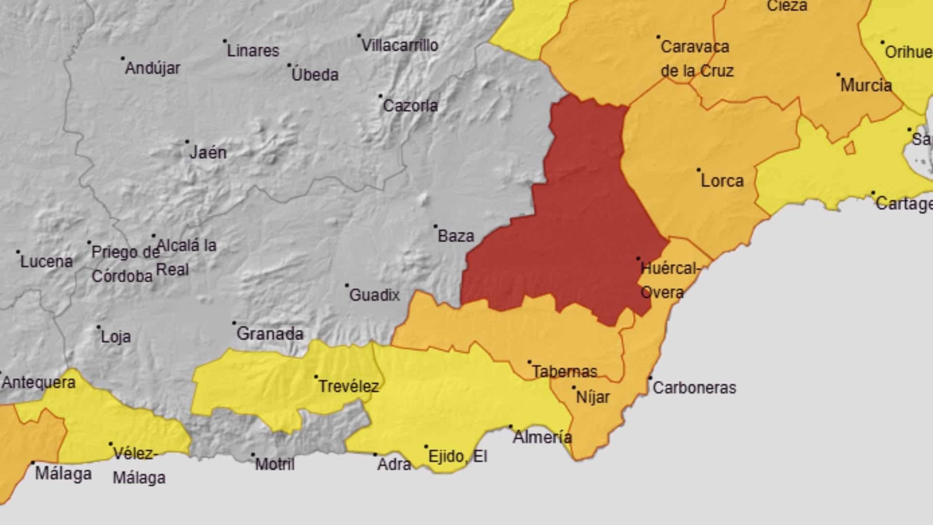 Almería, única provincia de España en aviso rojo por calor extremo y máximas de 44ºC