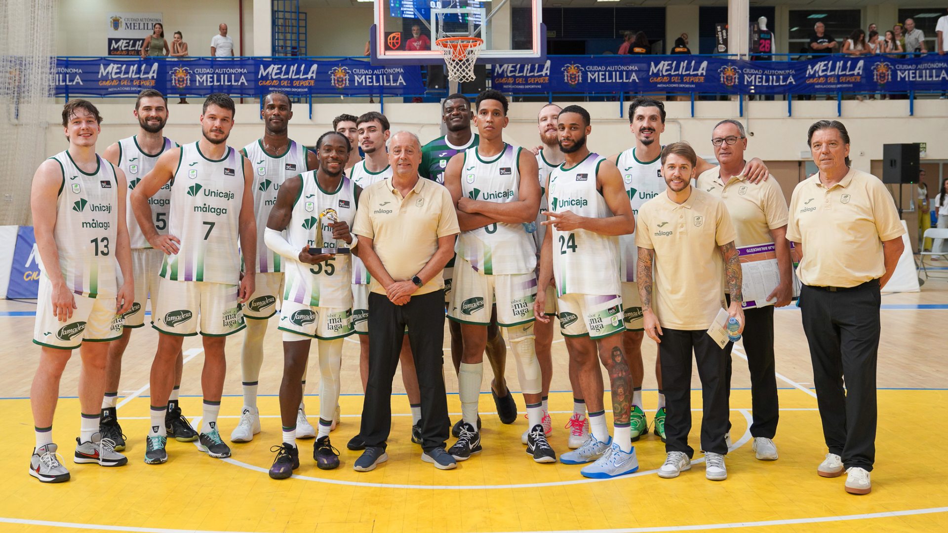 El Unicaja inaugura la pretemporada revalidando el Memorial Javier Imbroda ante el Melilla (67-105)
