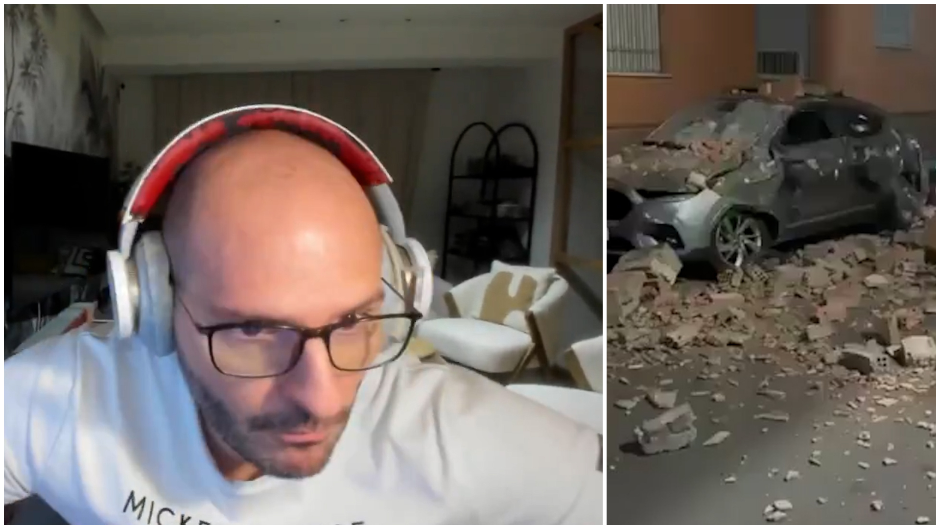Un youtuber granadino, sorprendido en directo por los fuertes temblores del terremoto