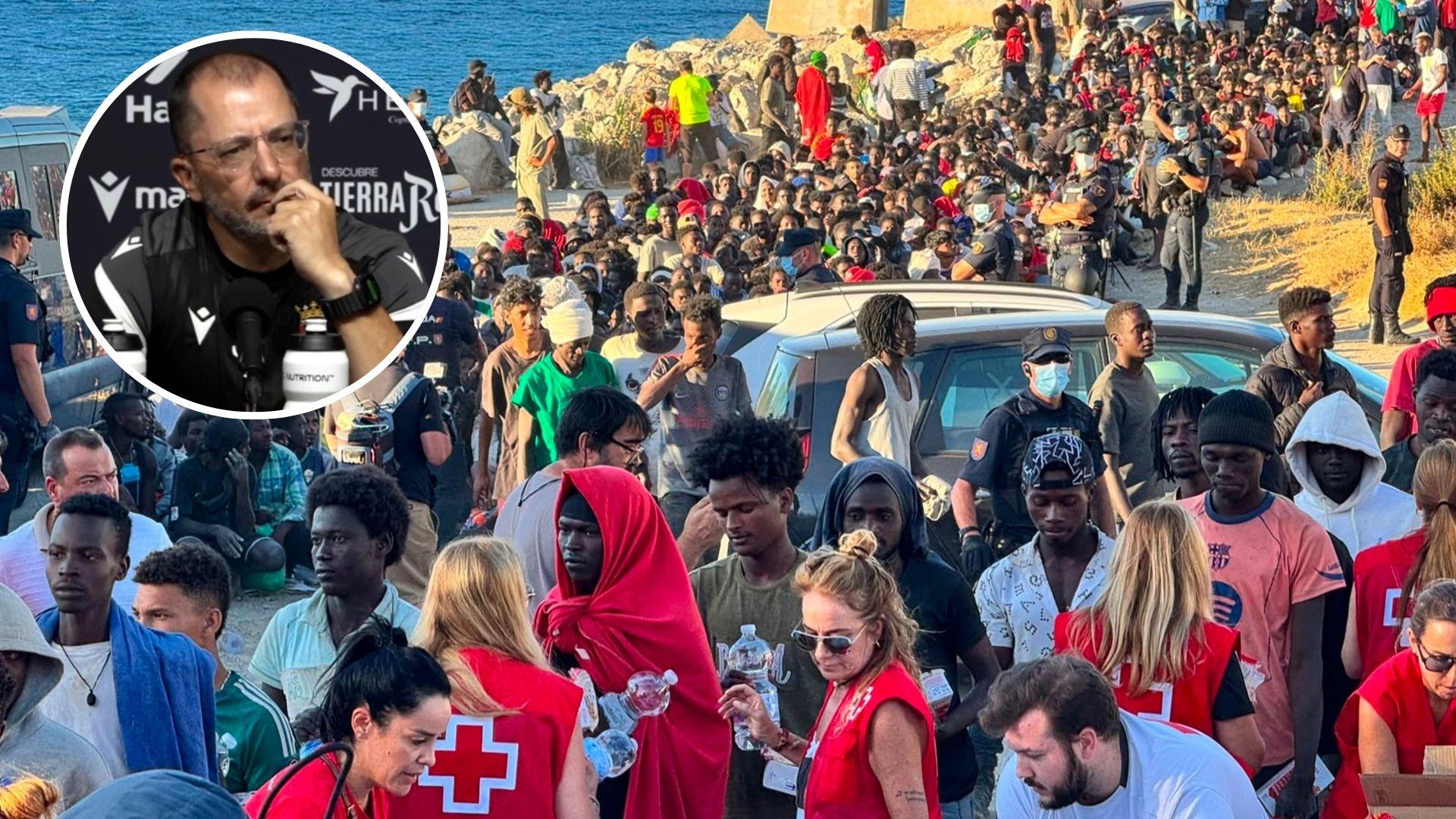 El entrenador del Ceuta explota ante la crisis migratoria: «Si fuera por mí no jugaría»