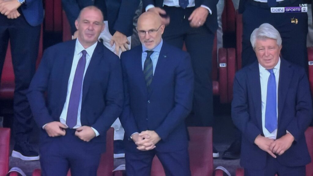 El seleccionador Luis de la Fuente, presente en el Atlético-Málaga