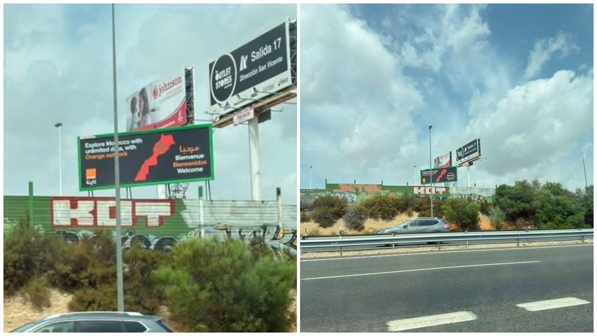 Exigen la retirada de un cartel publicitario de Orange en Elche al utilizar un mapa de Marruecos con Ceuta y Melilla dentro de su territorio
