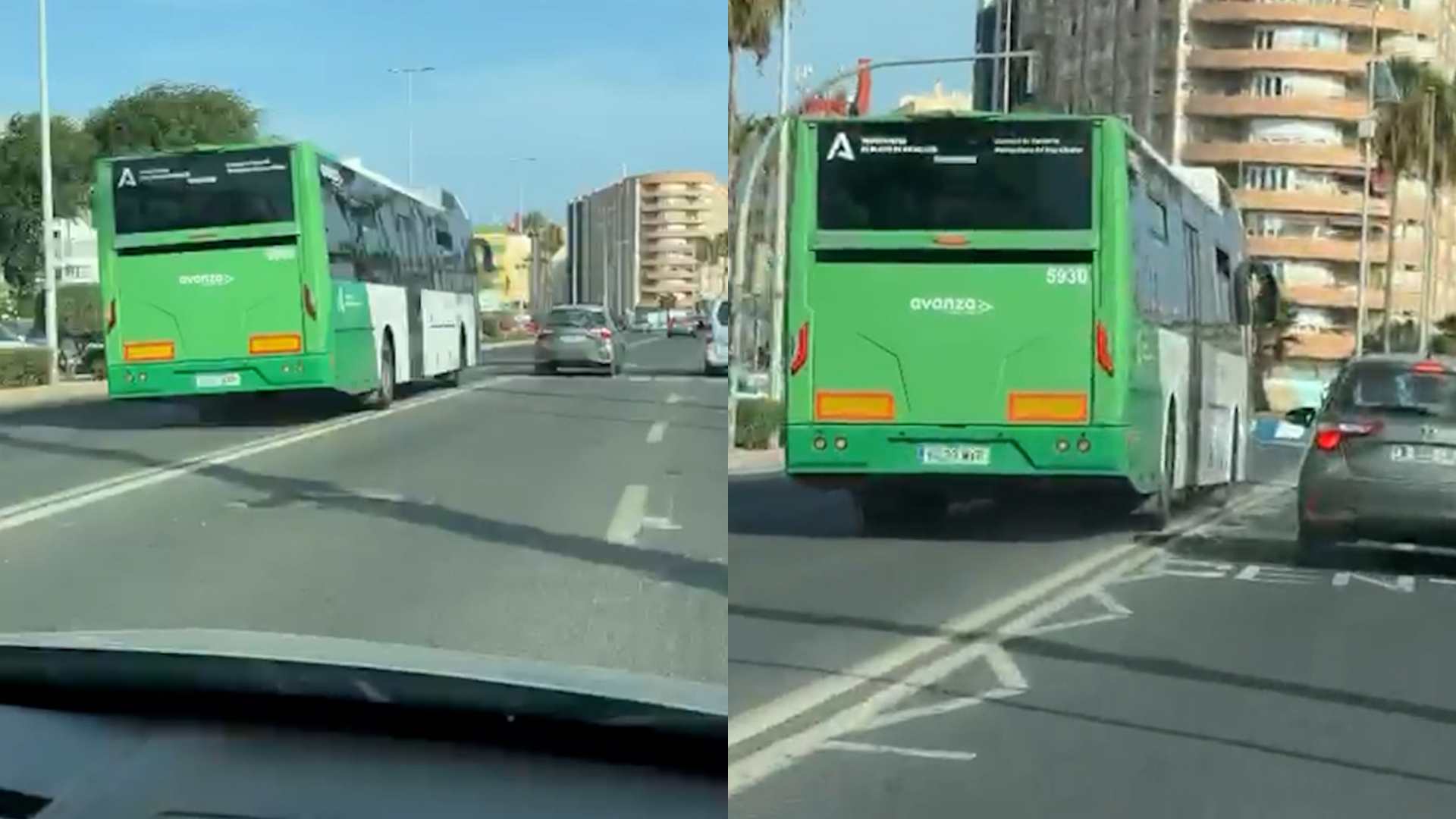 Indignación por la temeridad de una conductora de un autobús público en La Línea de la Concepción
