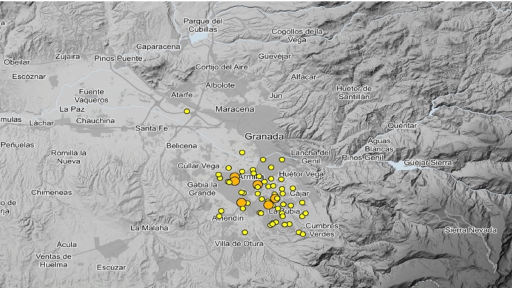 Granada registra nueve terremotos de baja magnitud este domingo