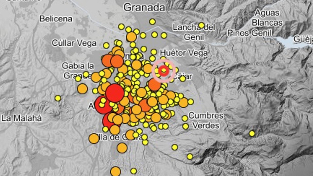 Dos terremotos de 2,5 y 2,1 de magnitud se sienten en Granada este viernes al mediodía