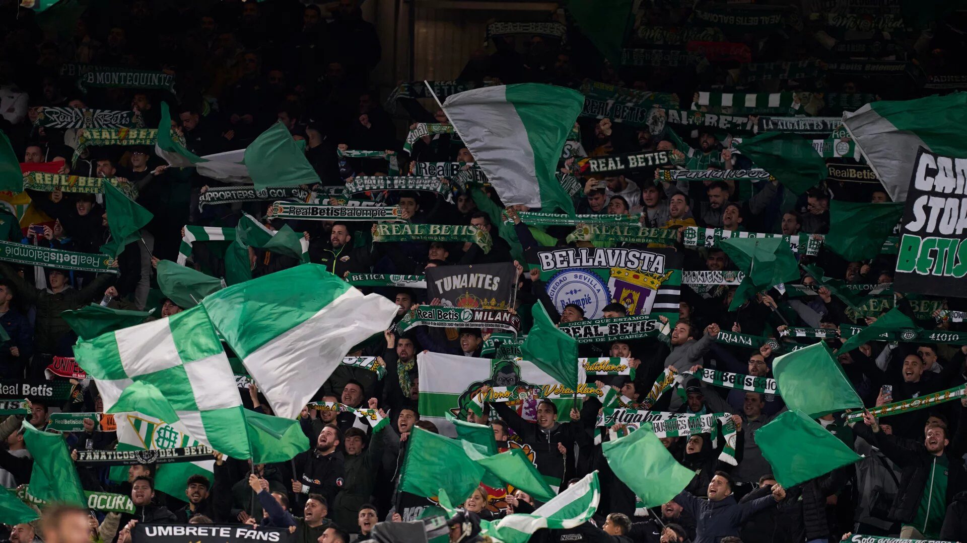 Aficionados del Betis en un partido de la pasada Europa League.