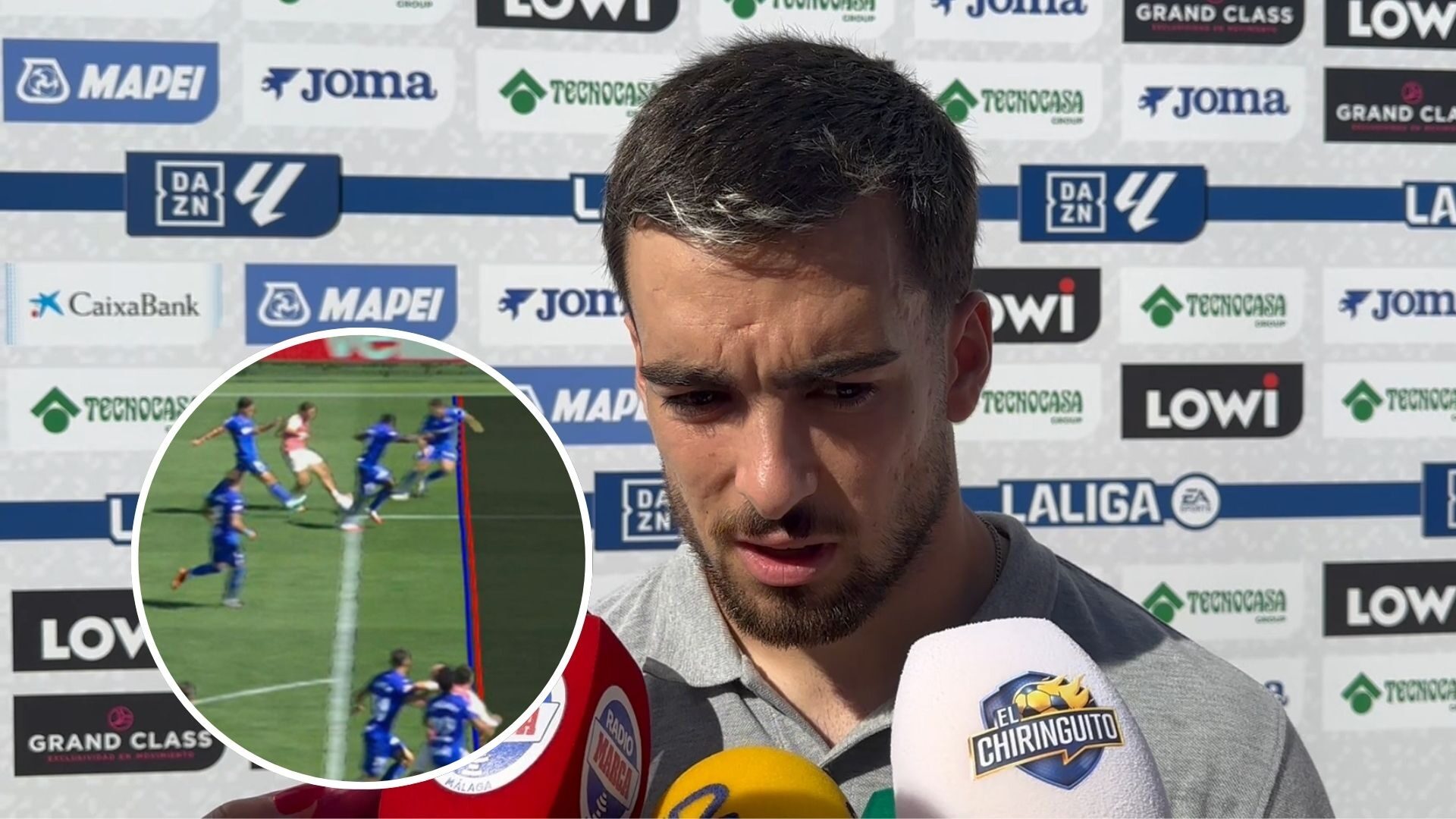 Ramón en zona mixta tras el Getafe-Málaga.