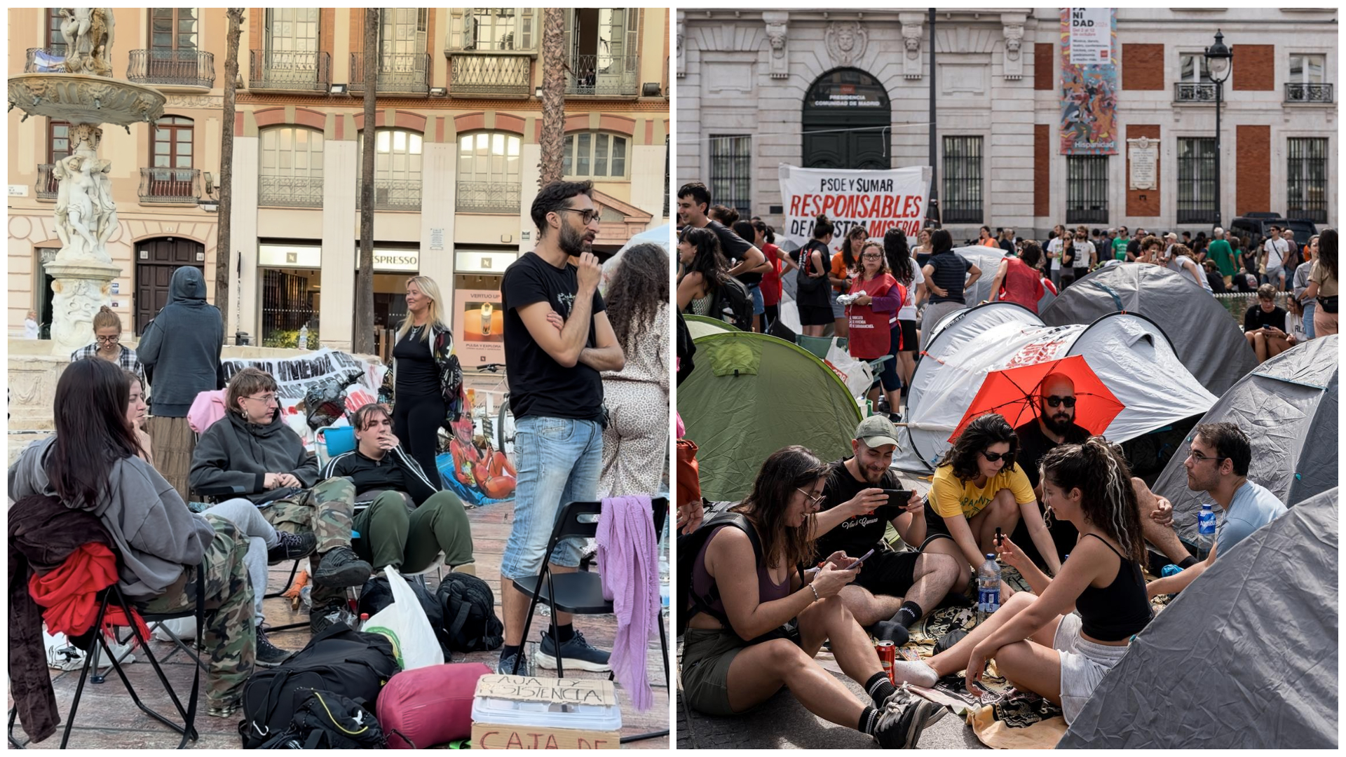 15 años después del 15-M: las protestas pacíficas por la vivienda movilizan a miles de personas en toda España