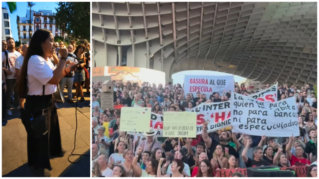 Clamor en Las Setas por  la vivienda: «Hemos parado un desahucio en Sevilla porque la presión sirve para algo»