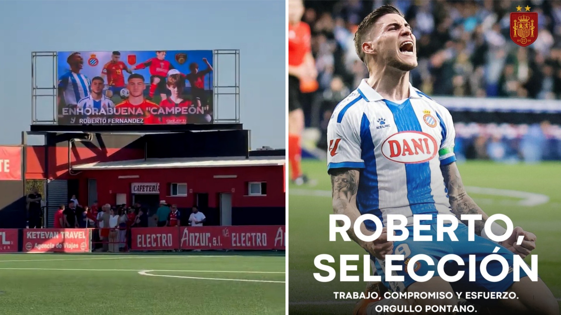 Homenaje a Roberto Fernández en Puente Genil por su convocatoria con la Selección