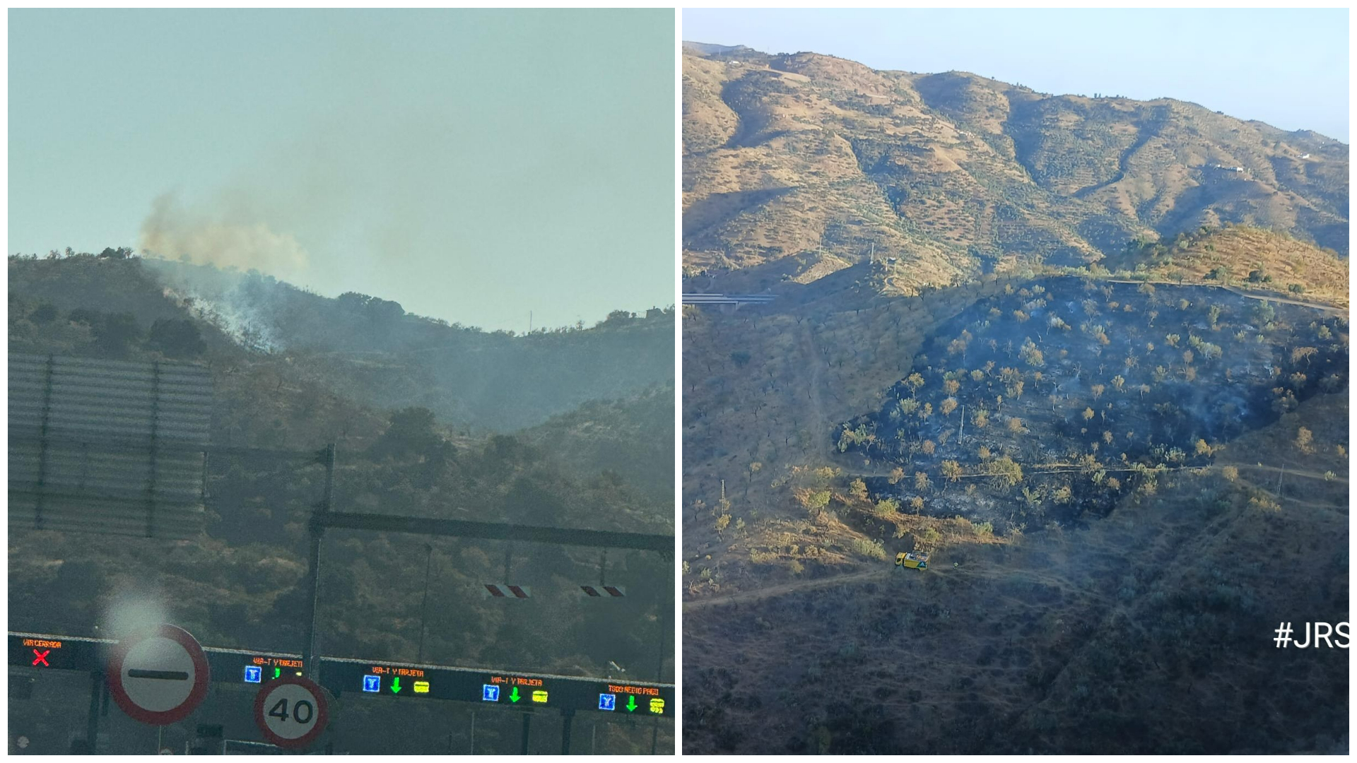 Estabilizado el incendio forestal de Casabermeja una hora después de su activación