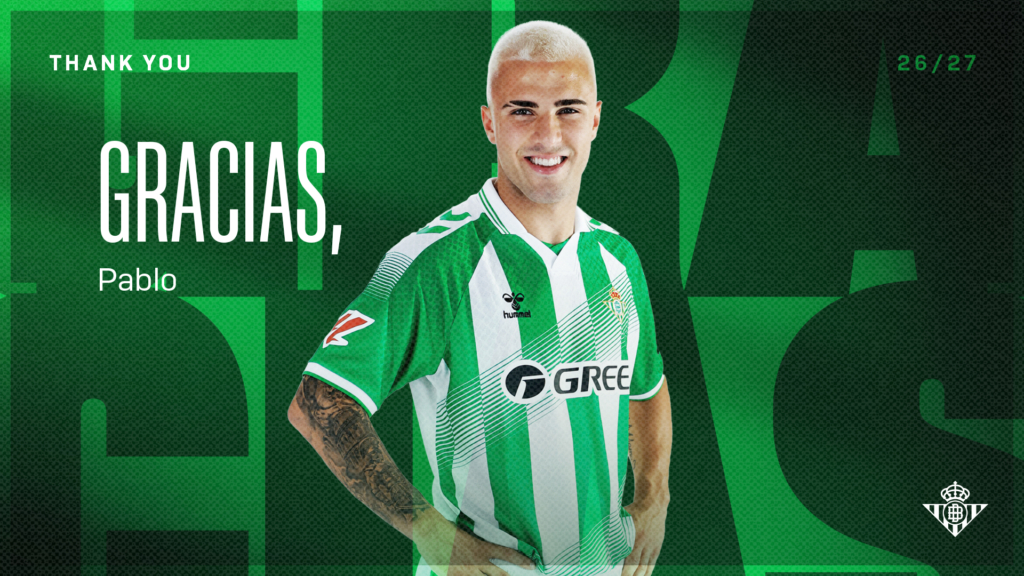 El Betis oficializa la venta de Pablo García al Racing de Santander
