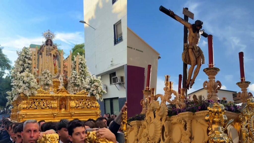 Fervor cofrade en pleno otoño con la extraordinaria de los Dolores del Puerto de la Torre y la Virgen del Rosario