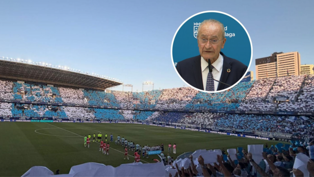 Partido de playoff entre Málaga y Almería en La Rosaleda