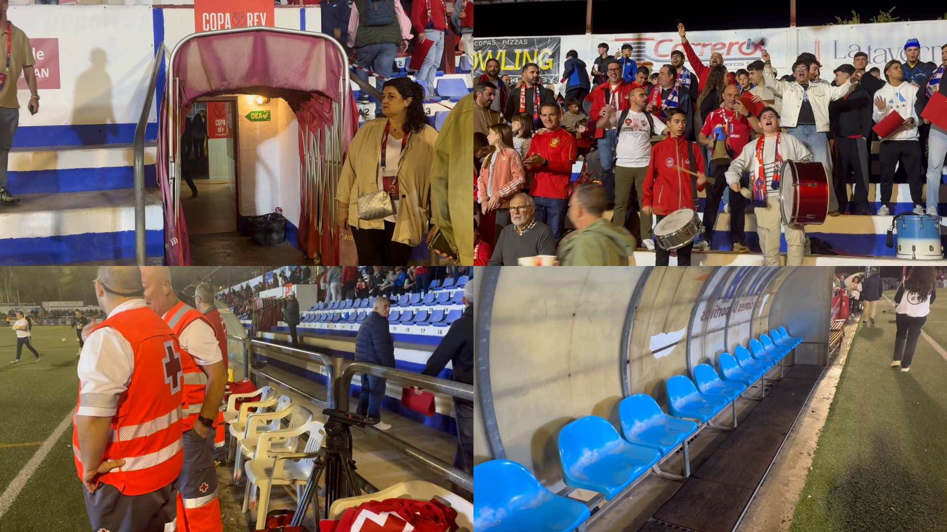 Así es la realidad de la Copa del Rey: bancos de madera, sillas de plástico y gradas sin butacas