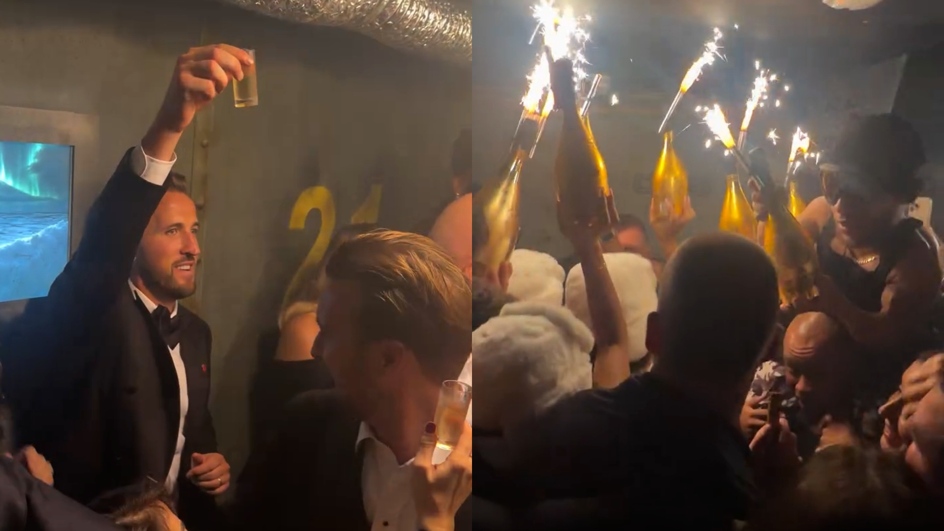La fiesta de Harry Kane tras ganar el Balón de Oro: champán y mucha música junto a amigos y familiares