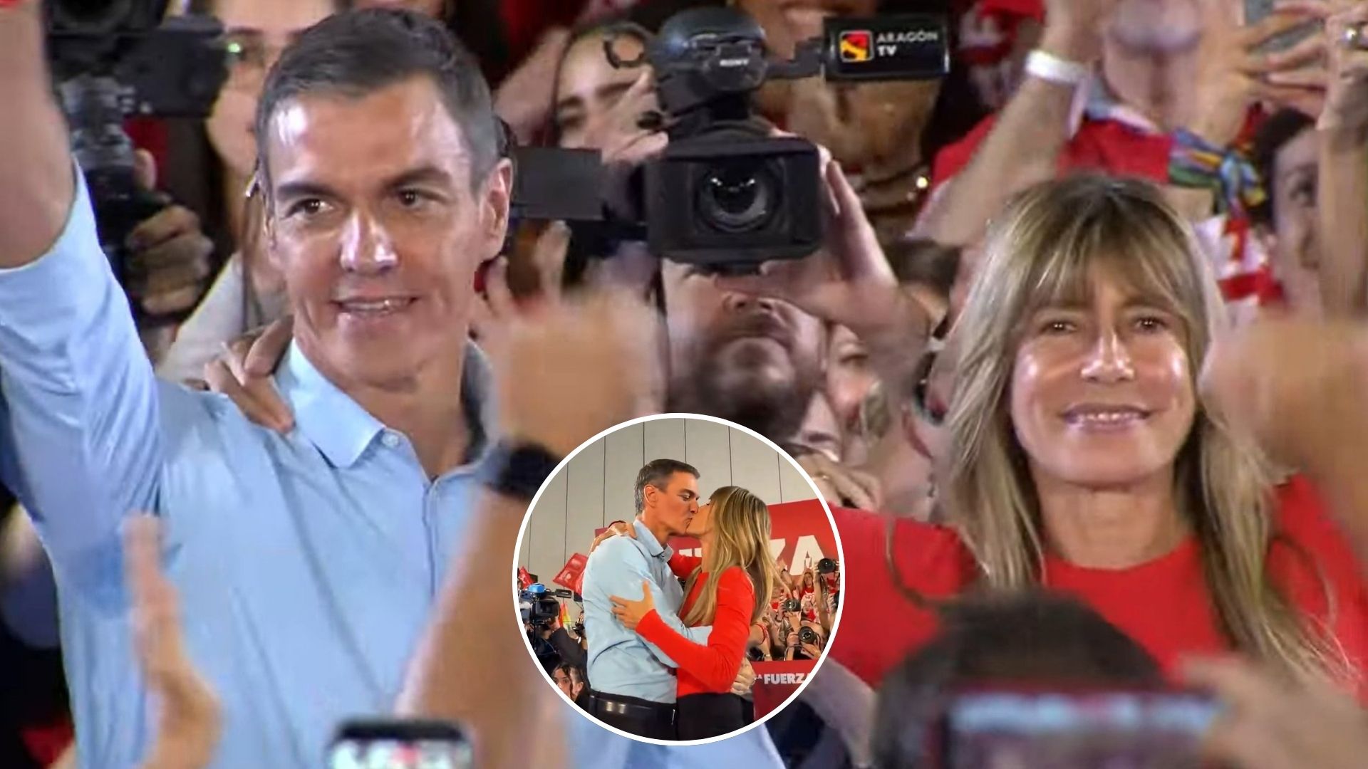 Sánchez abre la precampaña electoral con una declaración a Begoña Gómez: «Que lo escuchen alto y claro, te quiero»