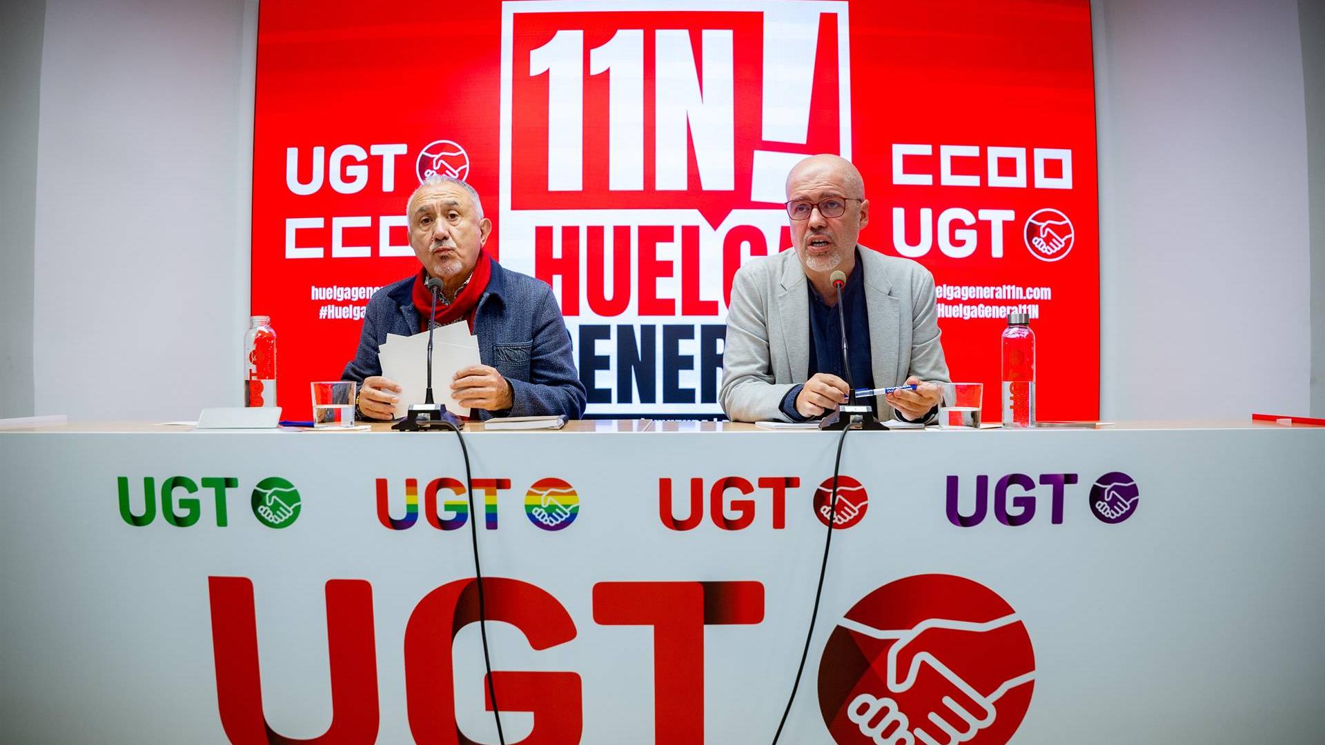 UGT llama a «reventar las calles» en la huelga general: «No estamos dispuestos a que nos roben la cartera»